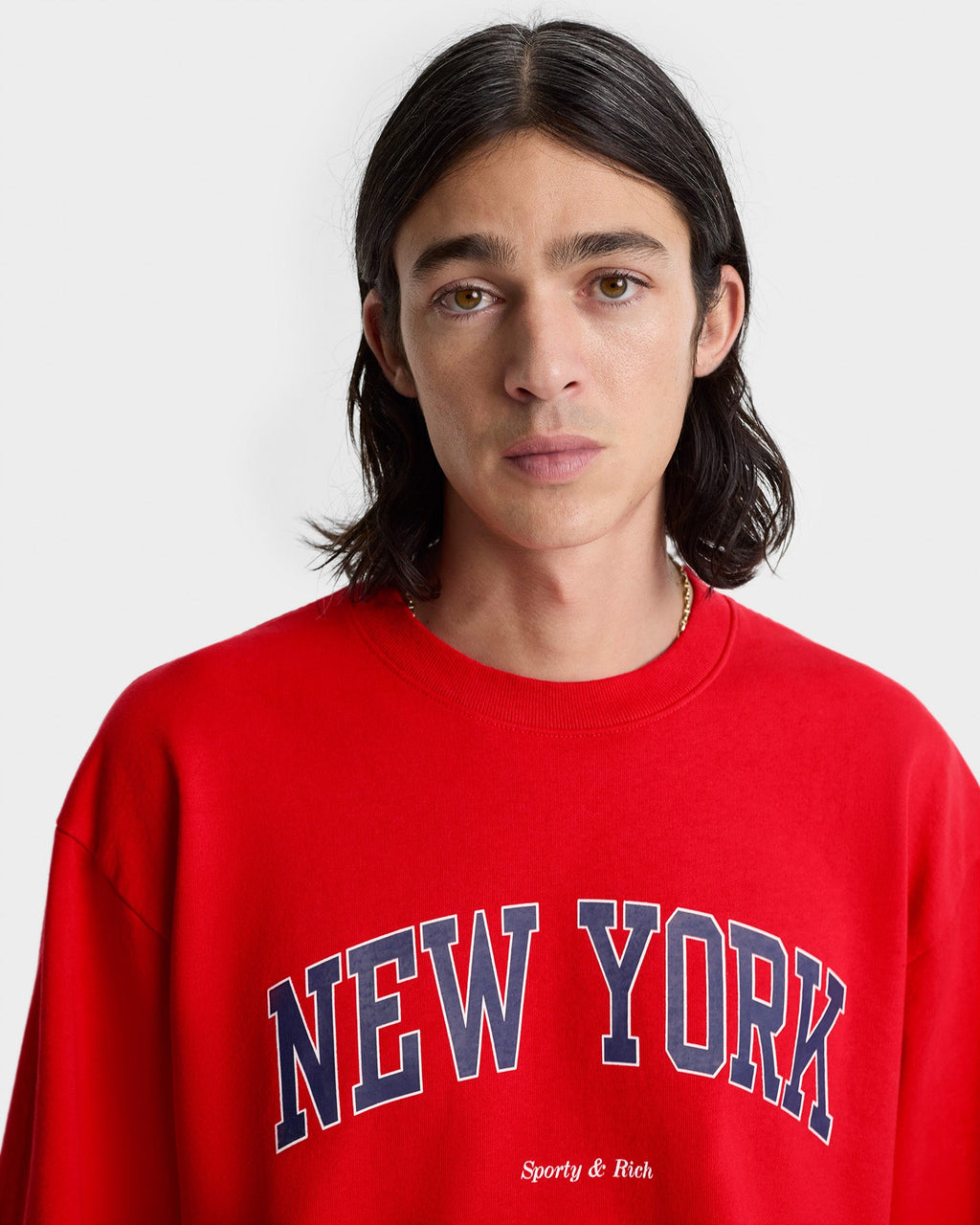 New York Ivy Crewneck - Ruby/Navy