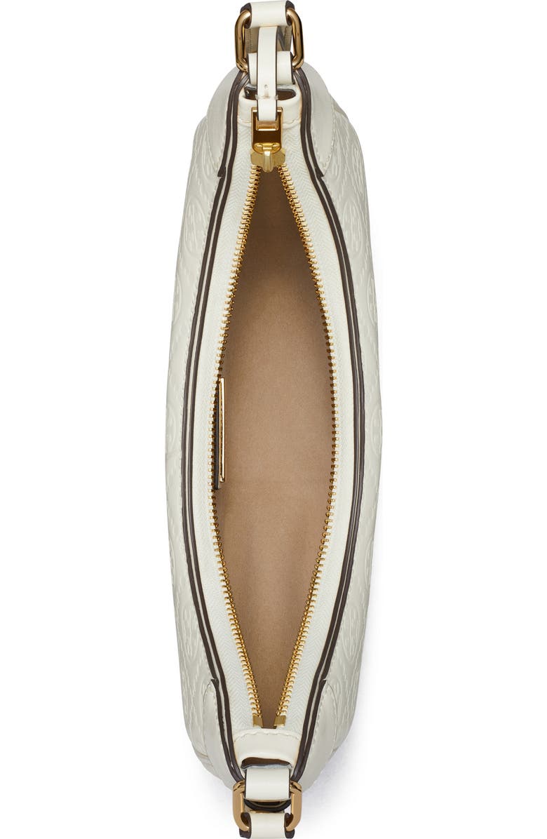 T-Monogram Embossed Crescent Shoulder Bag