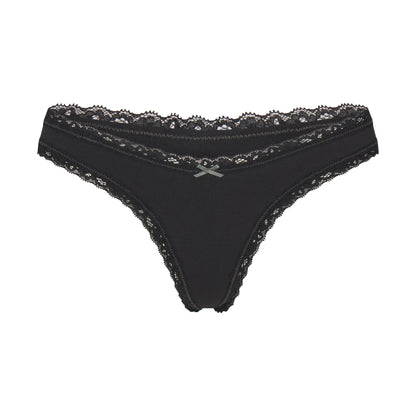 Lightweight Cotton Lace Thong