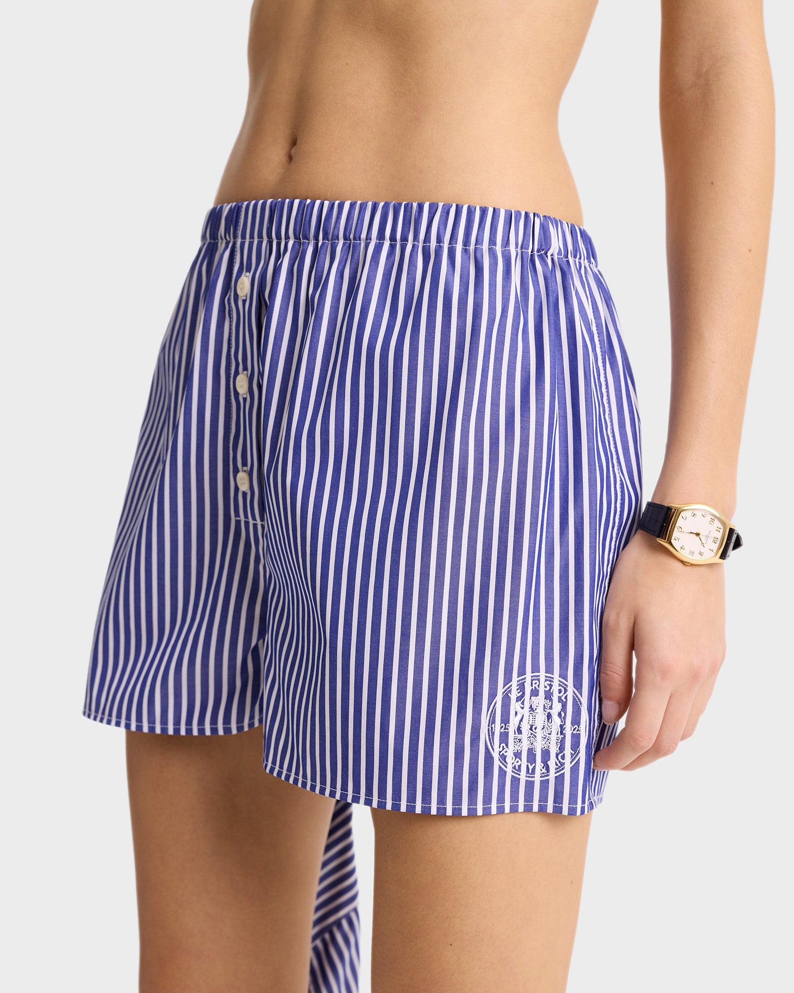 Bristol Crest 100th Boxer Short - Navy/White