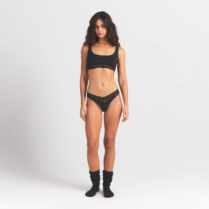 Lightweight Cotton Lace Scoop Bralette
