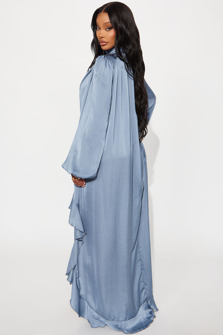 Giselle Long Sleeve Flowy Mini Dress - Blue