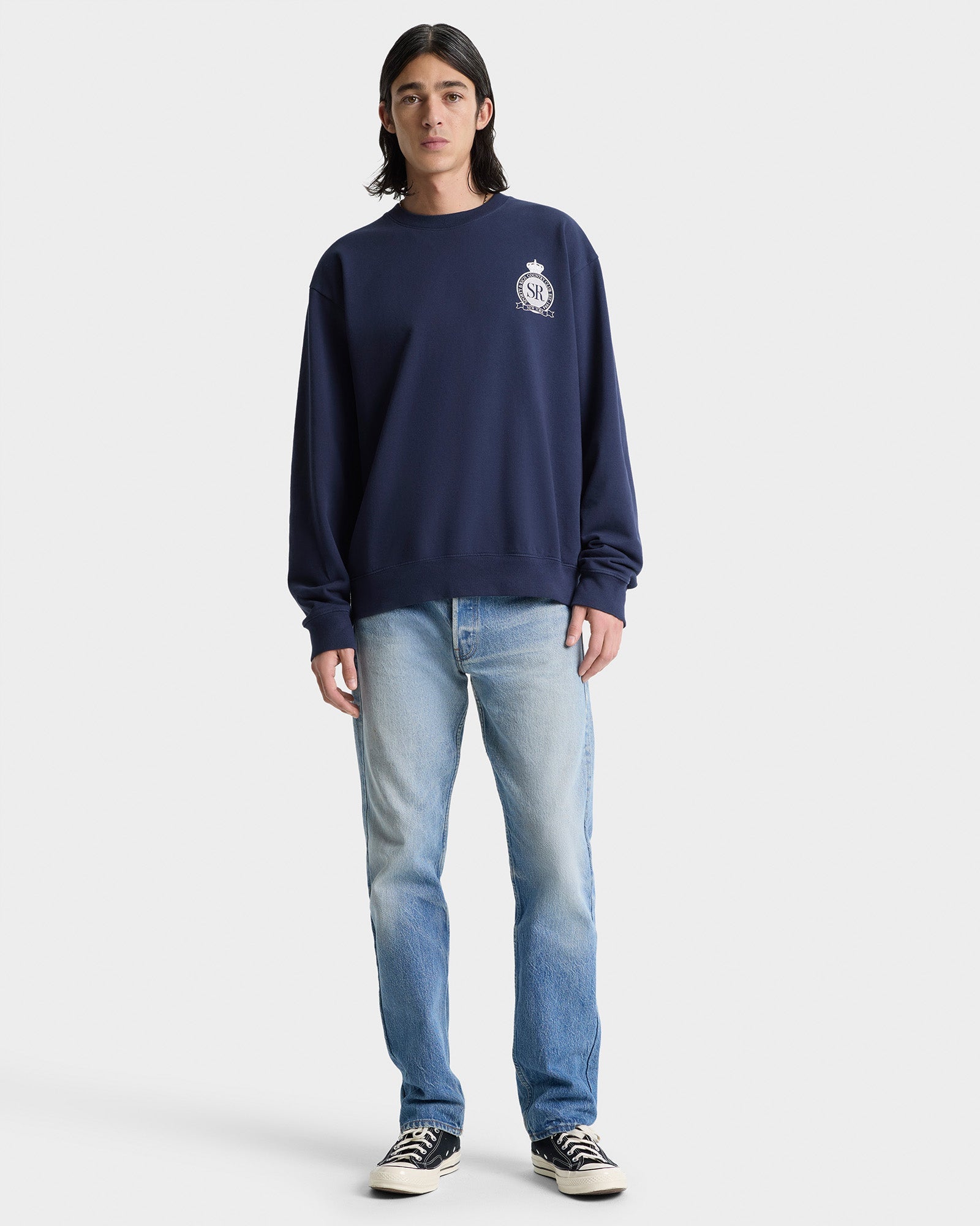 Royal Club Crewneck - Navy/White