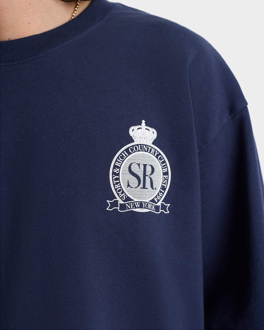 Royal Club Crewneck - Navy/White