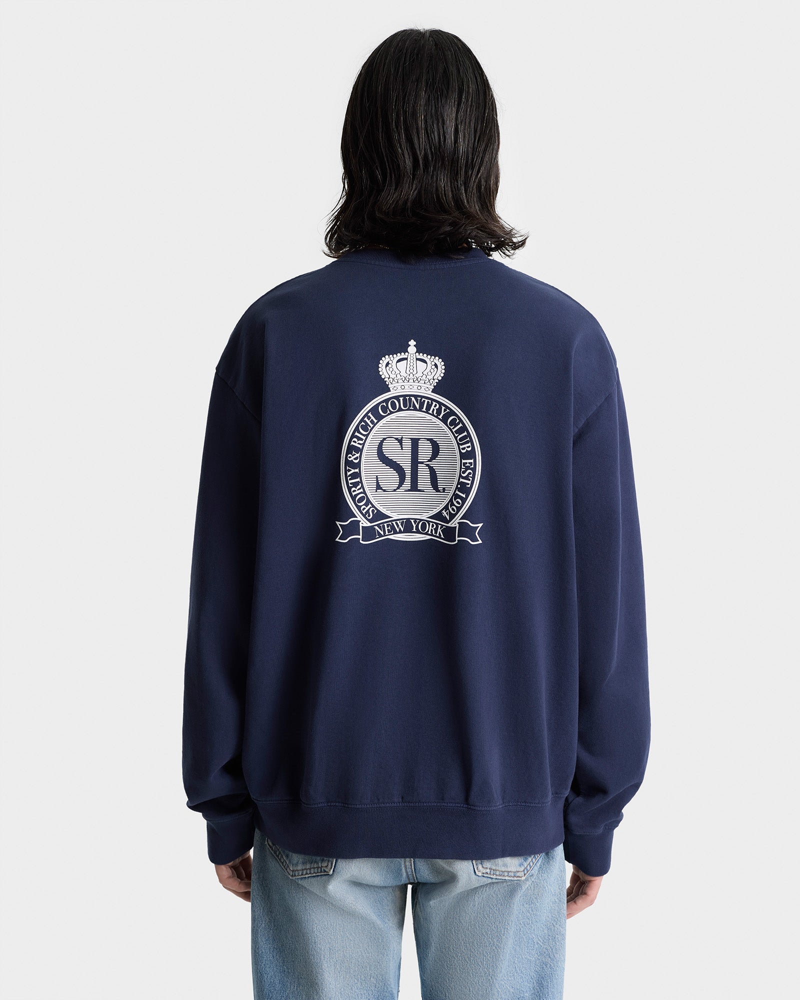 Royal Club Crewneck - Navy/White