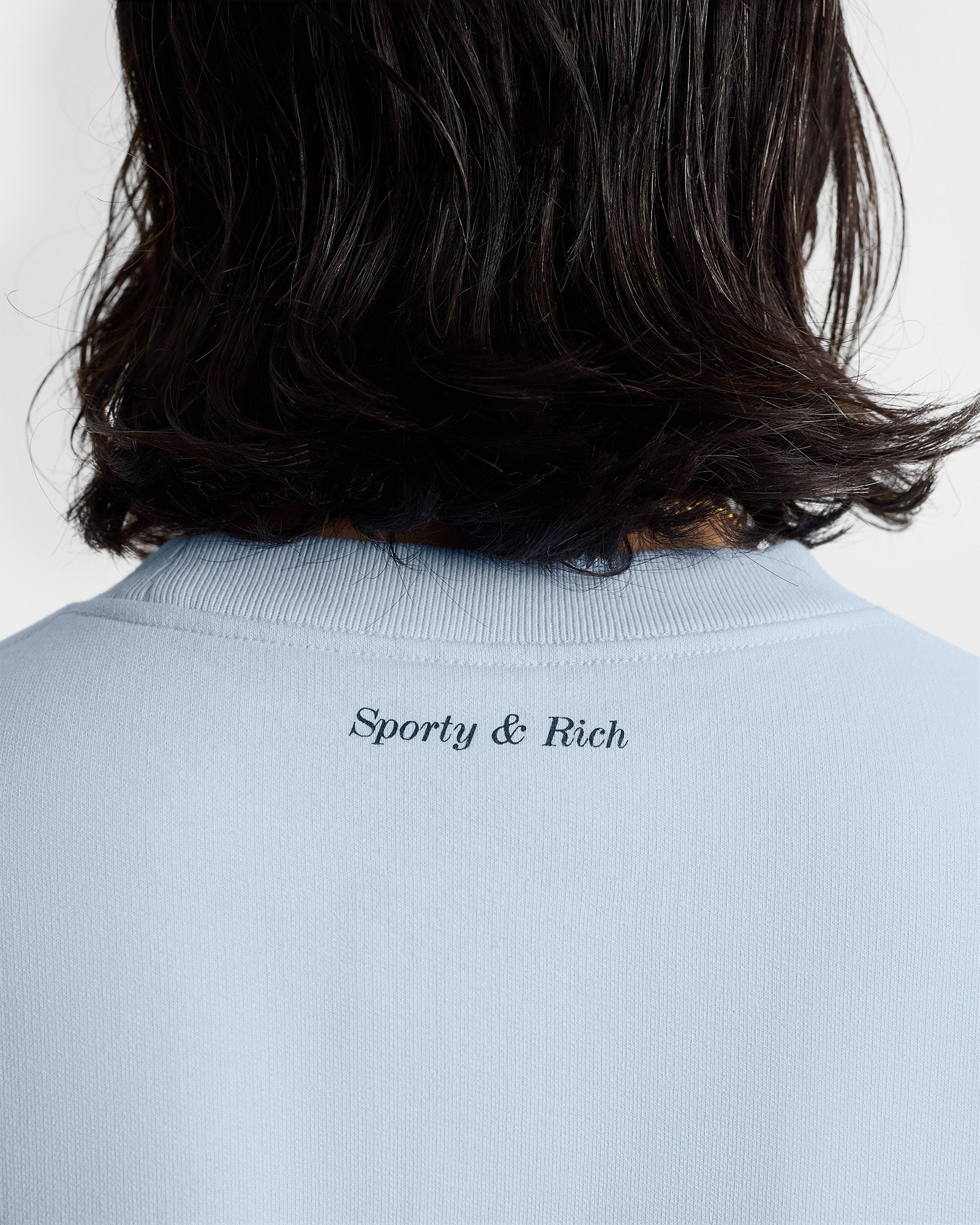 Wellness Club Flocked Crewneck - Ciel/Dark Navy