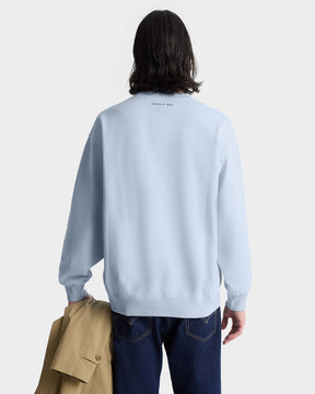 Wellness Club Flocked Crewneck - Ciel/Dark Navy