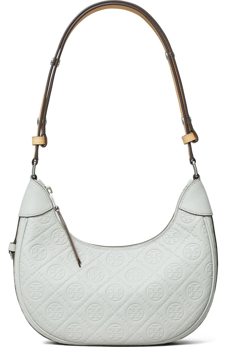 T-Monogram Embossed Crescent Shoulder Bag