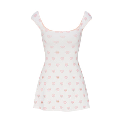 Logo Pointelle Mini Dress