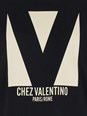 Valentino 'Chez' Black Crewneck T-Shirt with Maxi Logo Print on the Front in Cotton Man