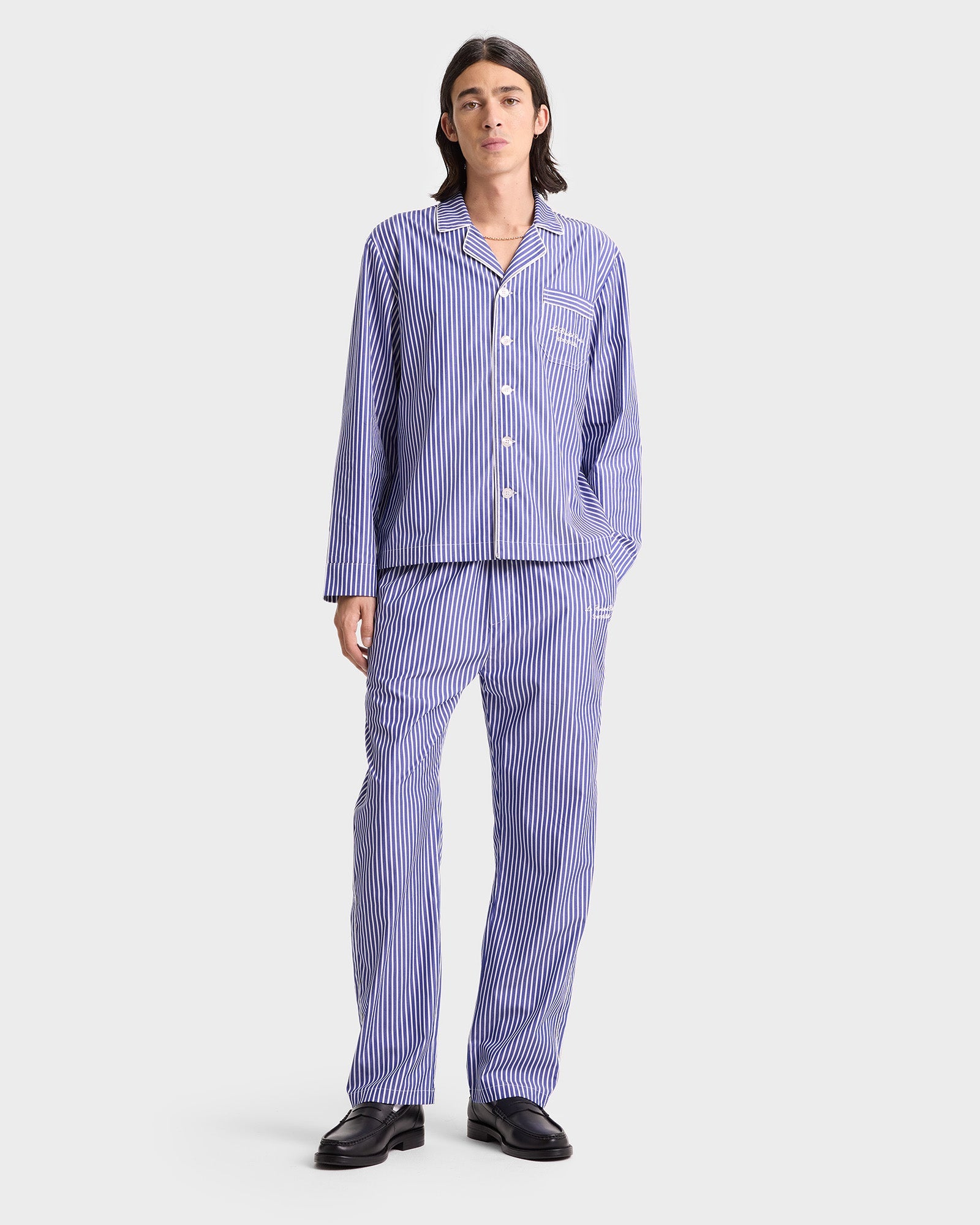 Faubourg Pyjama Top - Navy/White