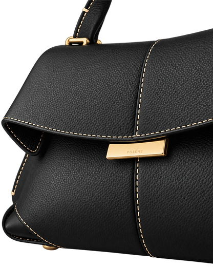 Mokki Mini Edition Textured Black with Ecru Stitching