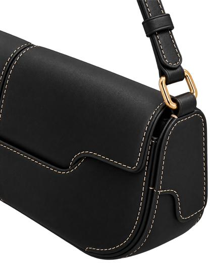 Osmo - Smooth Black with Ecru Stitching