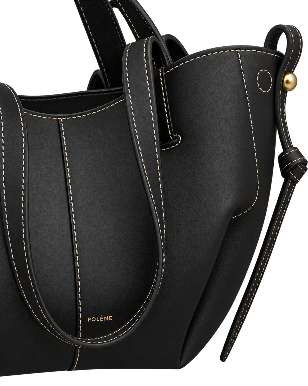 Cyme Mini Edition Textured Black with Ecru Stitching