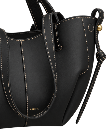 Cyme Mini Edition Textured Black with Ecru Stitching
