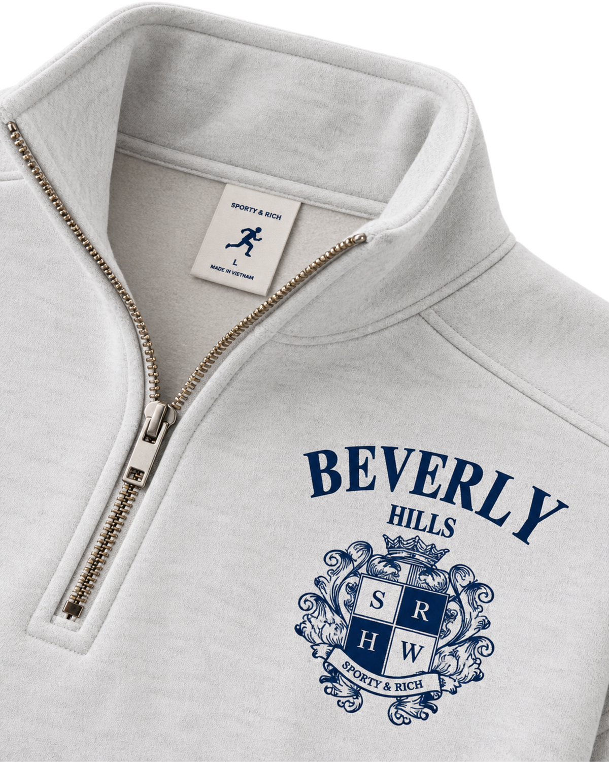 BH Crest Quarter Zip - Heather Gray/Navy