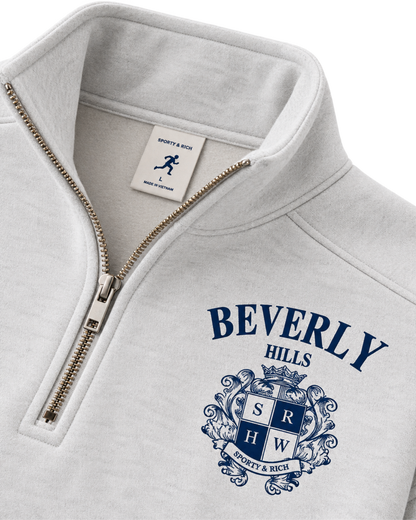 BH Crest Quarter Zip - Heather Gray/Navy
