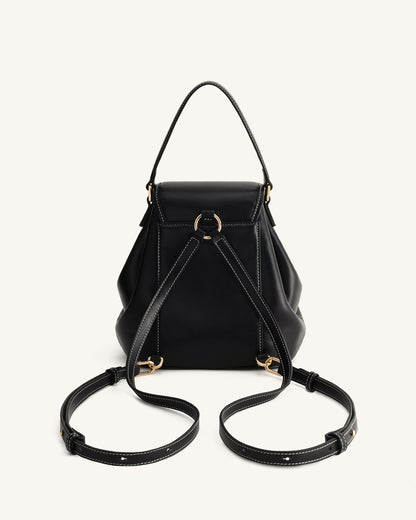 Harper Buckle Pocket Backpack - Dark Brown