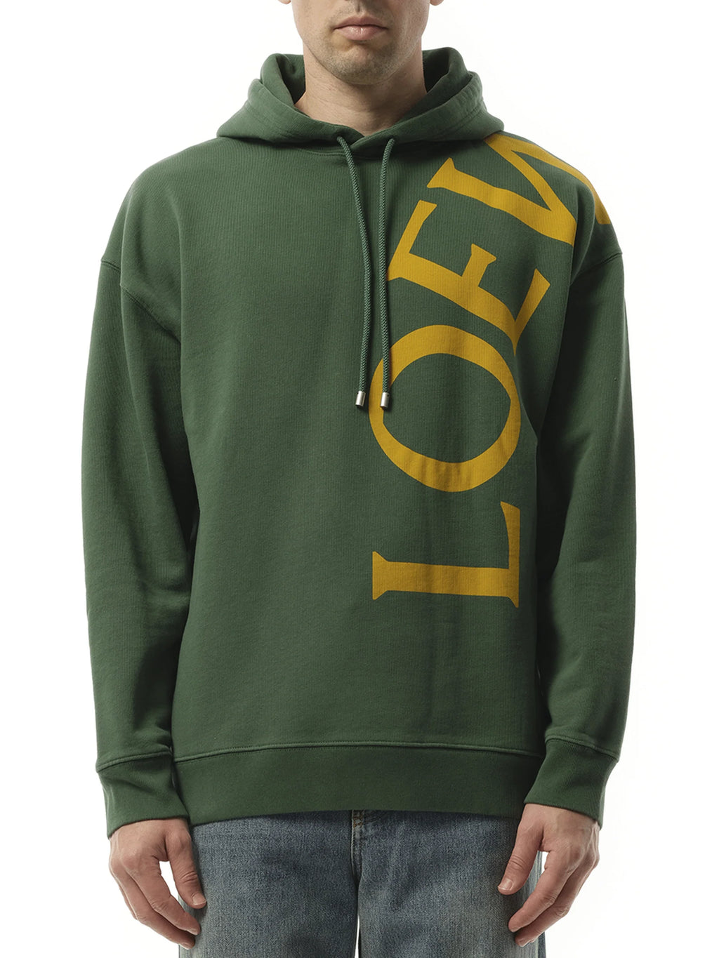 Big Logo Relaxed Hoodie in Dark Green
