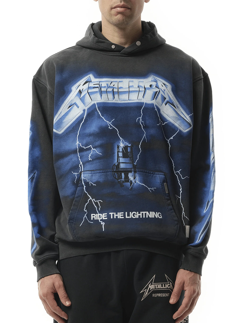 Metallica Ride The Lightning Hoodie in Vintage Grey