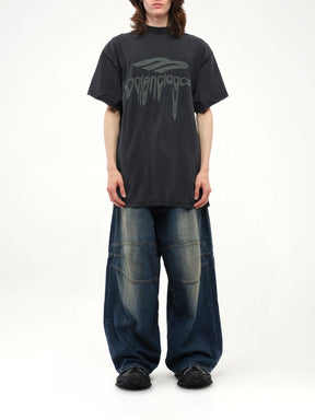 Liquified 3B Oversized T-Shirt in Washed Black