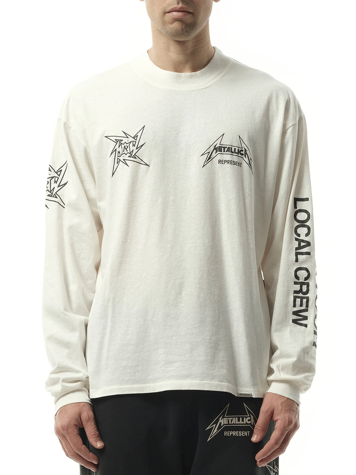 Metallica 40 Year Anniversary Long Sleeve T-Shirt in Flat White