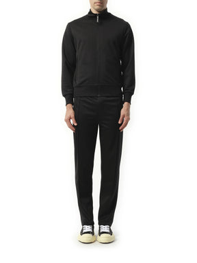 Back Curved Logo Track Jacket in Black/Off White