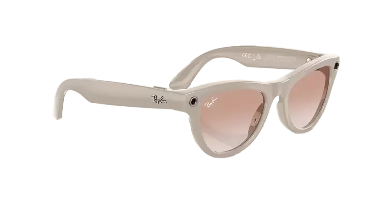 Ray Ban Meta Skyler 'Shiny Chalky Gray' Lenses- Cinnamon Pink
