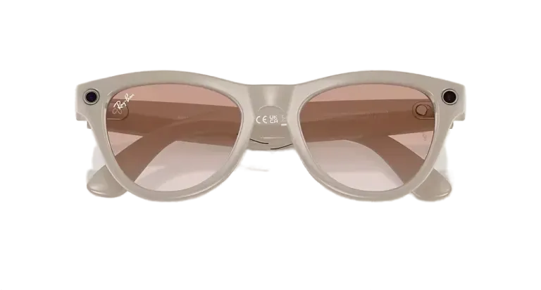 Ray Ban Meta Skyler 'Shiny Chalky Gray' Lenses- Cinnamon Pink
