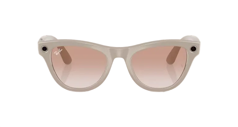 Ray Ban Meta Skyler 'Shiny Chalky Gray' Lenses- Cinnamon Pink