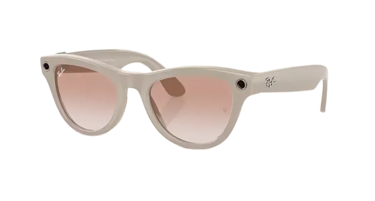 Ray Ban Meta Skyler 'Shiny Chalky Gray' Lenses- Cinnamon Pink