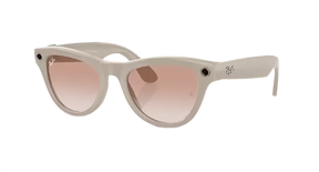 Ray Ban Meta Skyler 'Shiny Chalky Gray' Lenses- Cinnamon Pink
