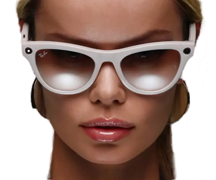 Ray Ban Meta Skyler 'Shiny Chalky Gray' Lenses- Cinnamon Pink