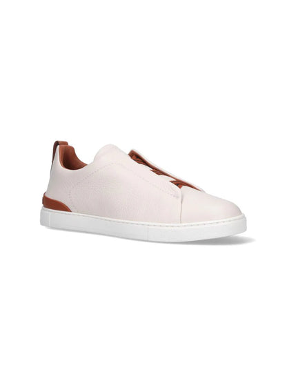 Zegna Men’s White Calf Leather Slip-On Sneakers – Made in Italy | RLHCVO S4667ZSPA