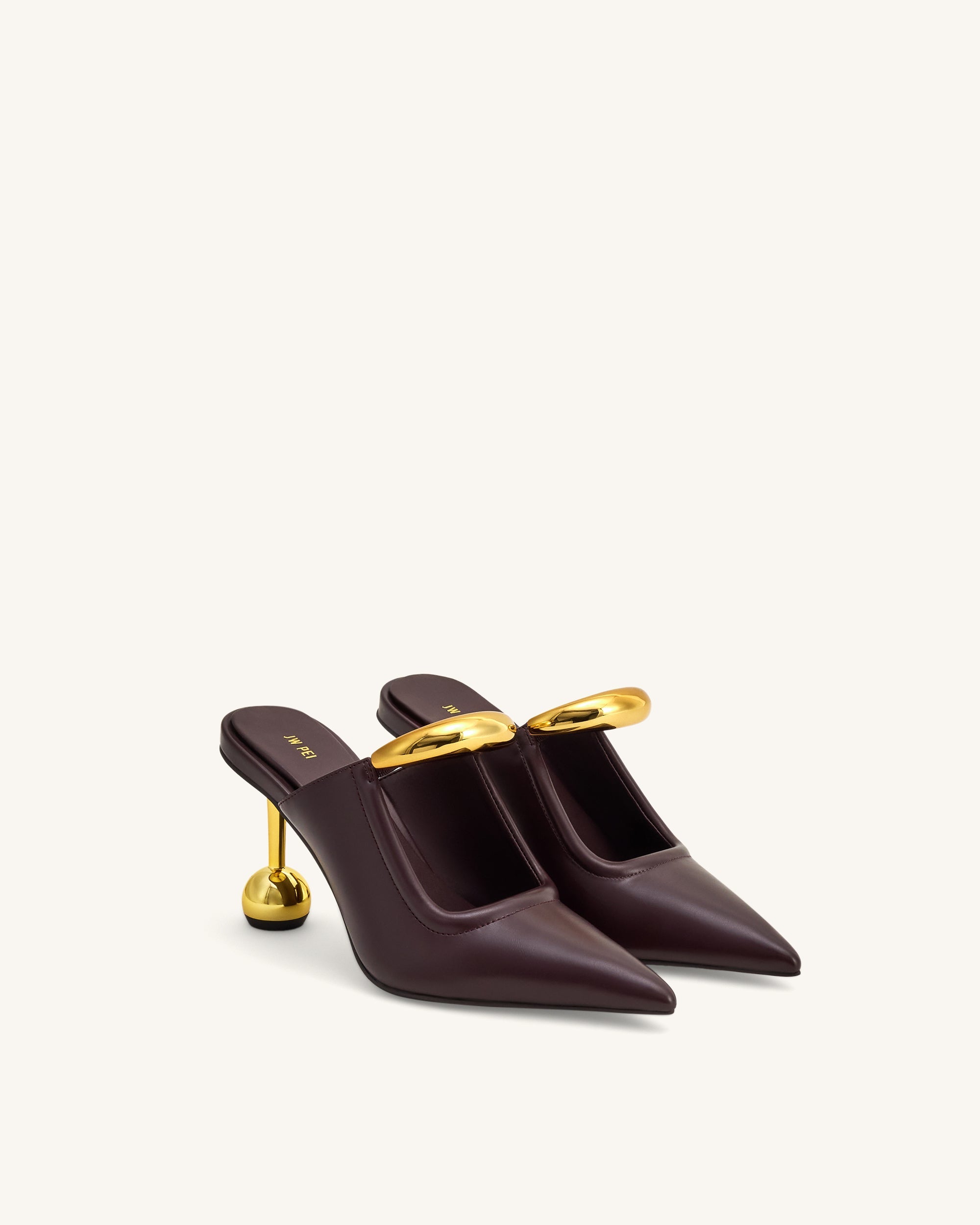Sofia Metal Accent Sphere Heel Mules - Green