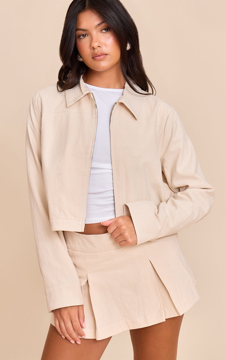 Cream Cotton Mini Skirt