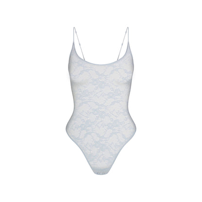 Stretch Lace Scoop Neck Bodysuit