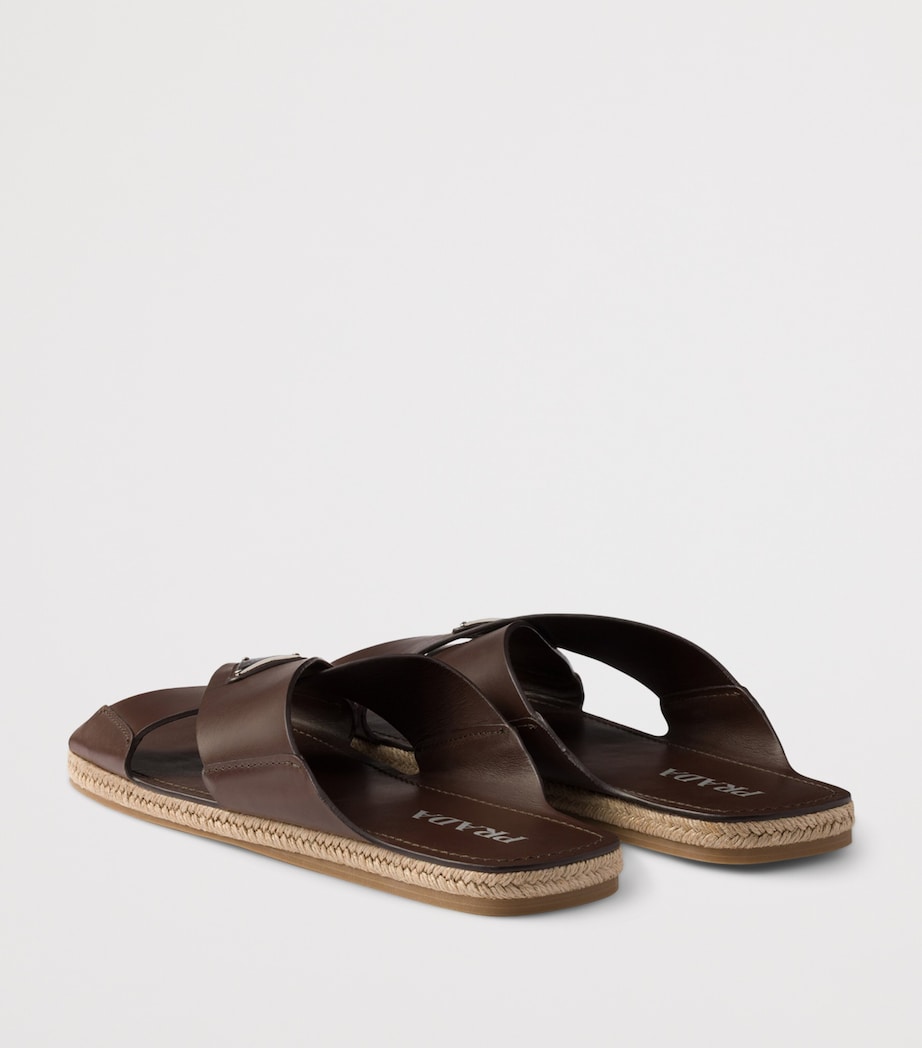 Prada Leather Crisscross Sandals
