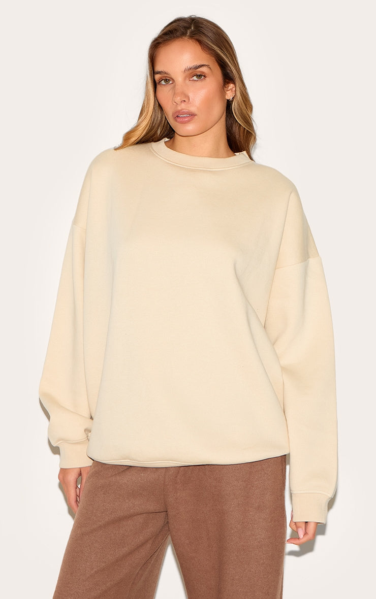 Stone Oversized Longline Sweatshirt