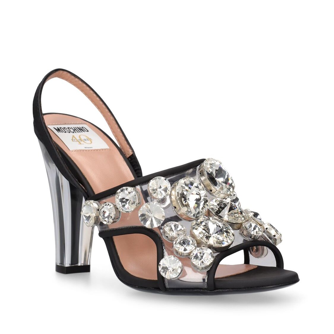 Moschino 100mm PVC & crystal sandals