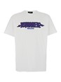 Dsquared2 White Crewneck T-Shirt with Logo Print on the Front in Cotton Man