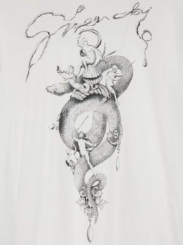 Givenchy White Crewneck T-Shirt with Maxi Logo Print on the Front in Cotton Man