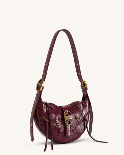Tessa Studded Shoulder Bag - Blue Denim