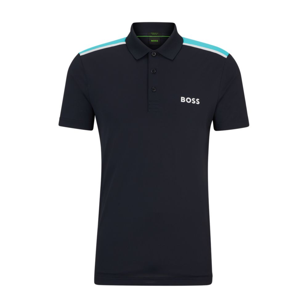 Hugo Boss performance-stretch polo shirt with contrast logo - Size: S T-Shirts | Shop From The Mirage