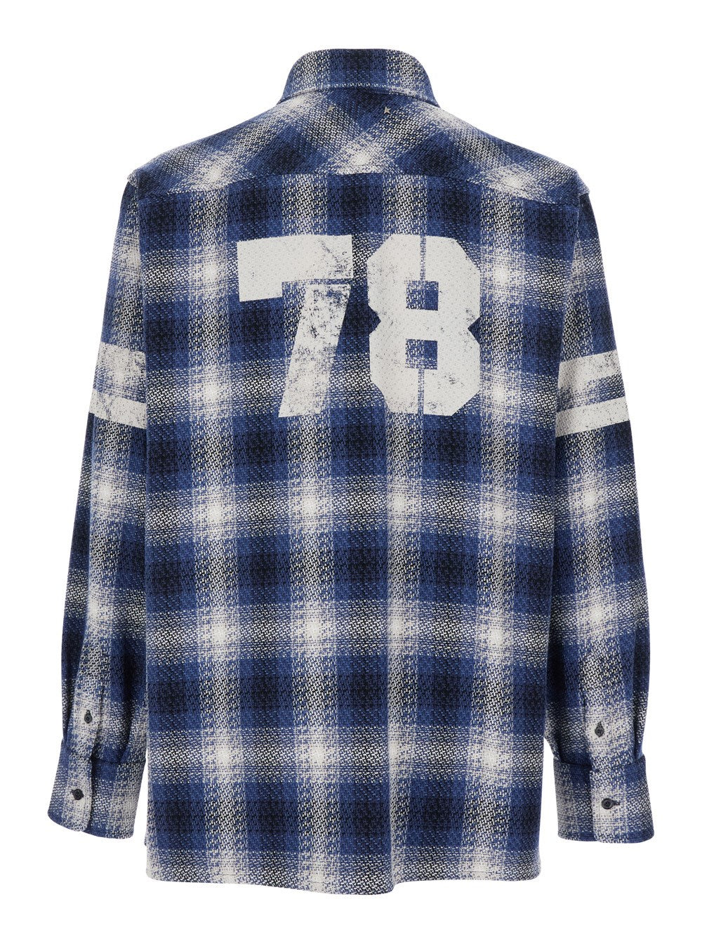 Golden goose Multicolor Shirt with Check Motif and Stripes on the Sleeves in Cotton Man