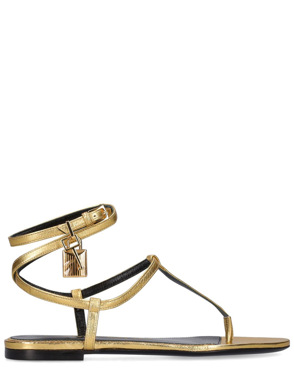 Tom Ford Tom Ford 10mm Laminated leather thong sandals - Size: UK 4 Sandals | Shop From The Mirage