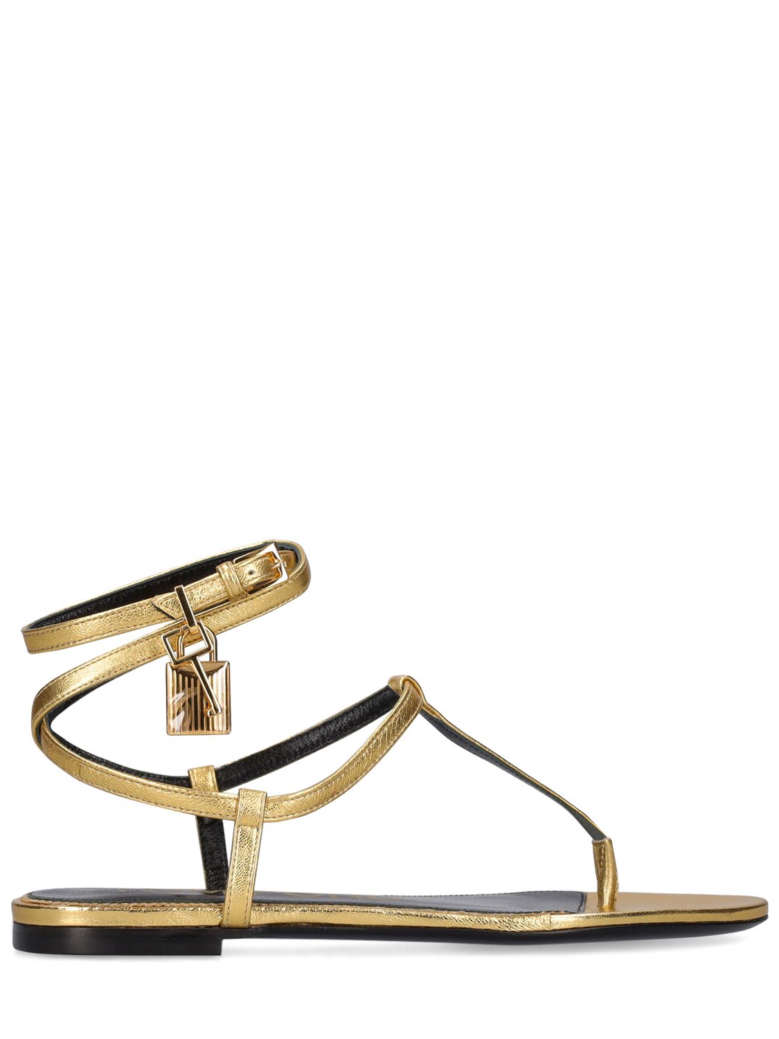 Tom Ford Tom Ford 10mm Laminated leather thong sandals - Size: UK 4 Sandals | Shop From The Mirage