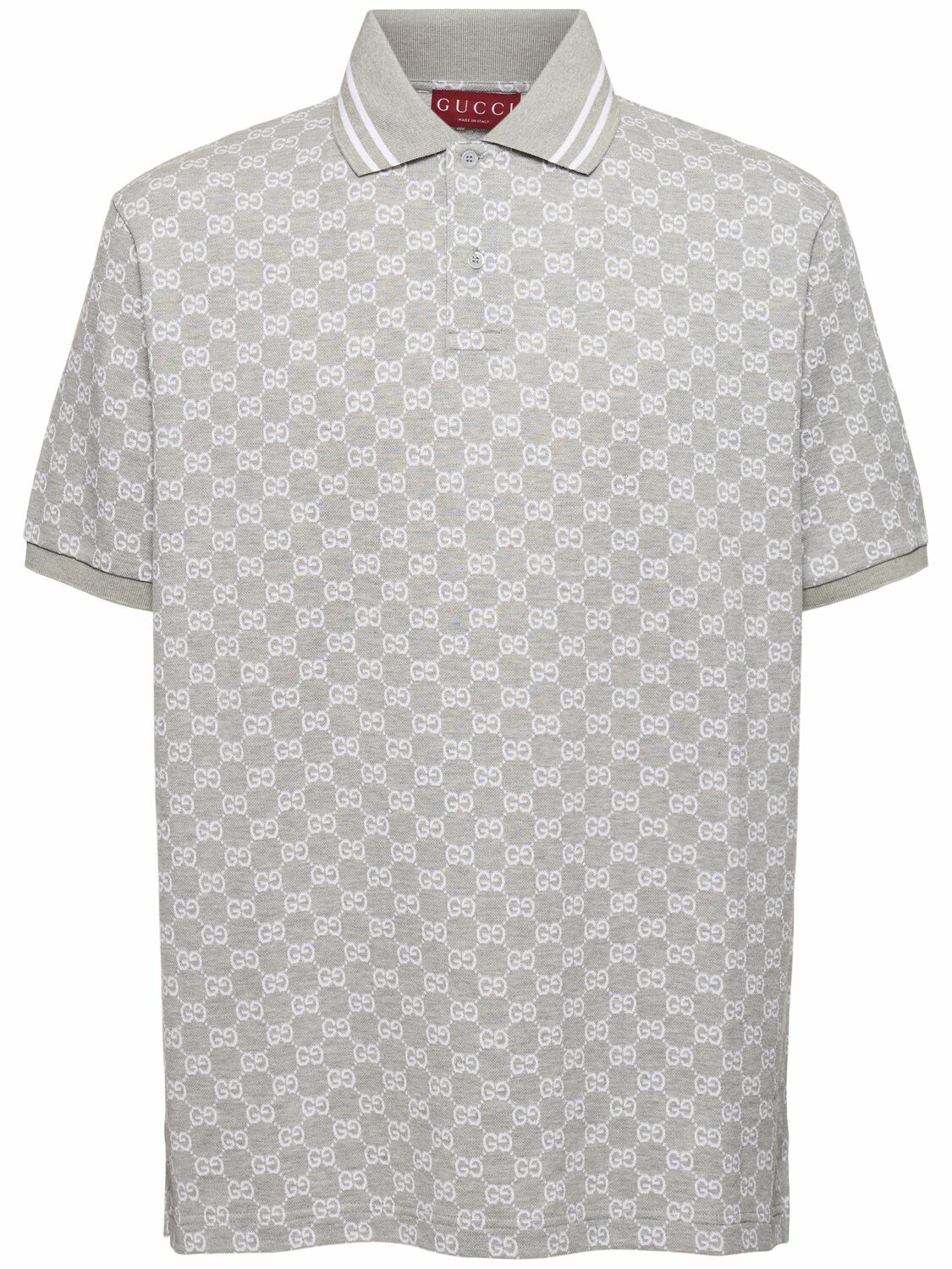 GUCCI Gg Jacquard Cotton Piquet Polo T-Shirt
