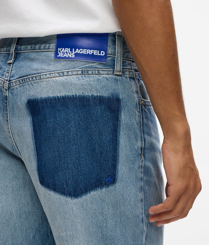 Removed pocket straight jeans
