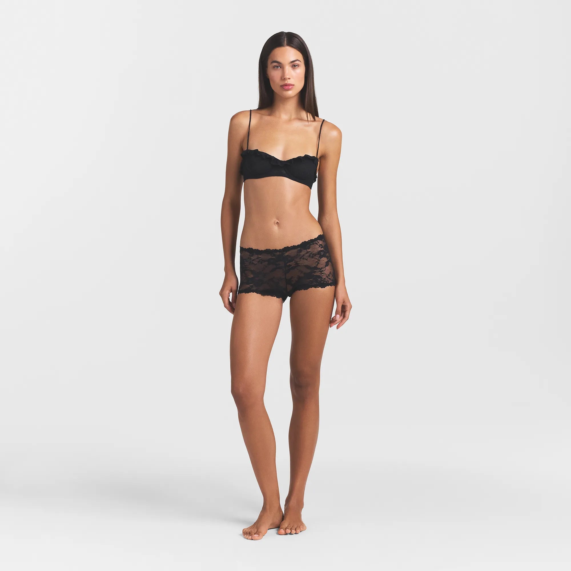 Stretch Lace Ruffle Unlined Bra